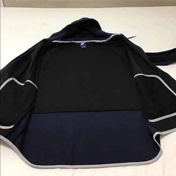 Nike Blue & Black Full Zip Hoodie Long Back Hem Jacket Good Condition Size XL - Picture 5 of 11